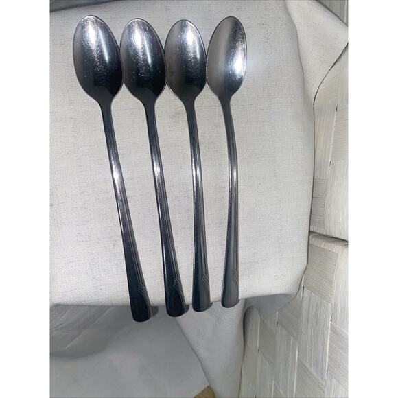 Set Of 4 ONEIDA Valor STAINLESS SOUVENIR Iced Tea Spoon PAN-CANAL - Picture 7 of 7